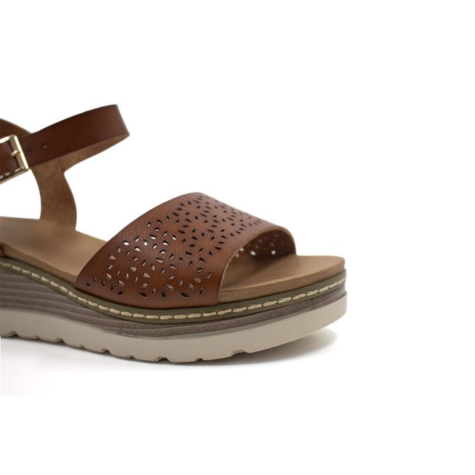 Sandalias Taiwo Camel Via Uno Ego - Imagen 3
