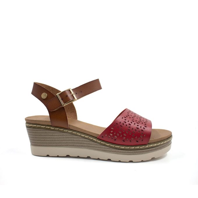 Sandalias Taiwo Rojo Via Uno Ego