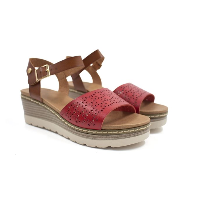 Sandalias Taiwo Rojo Via Uno Ego - Imagen 3